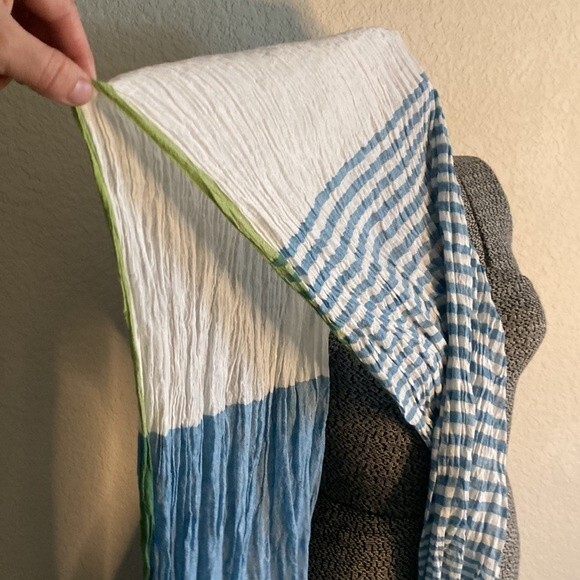 Bershka India striped patchwork nautical boho wrinkle 70x25 scarf wrap - Picture 6 of 7